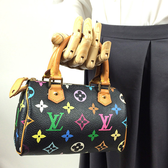 Louis Vuitton Multicolor Mini Speedy Noir Black Handbag - Picture 6 of 6